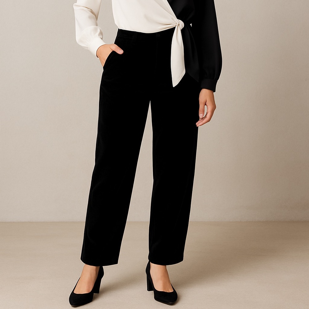 Talbots Petites Black Velvet Dress Pants | Size 4P